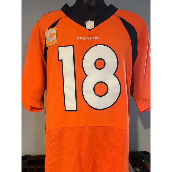 Nike Other - Nike Peyton Manning Denver Broncos Jersey Mens 52 Orange Good Captain Patch 18